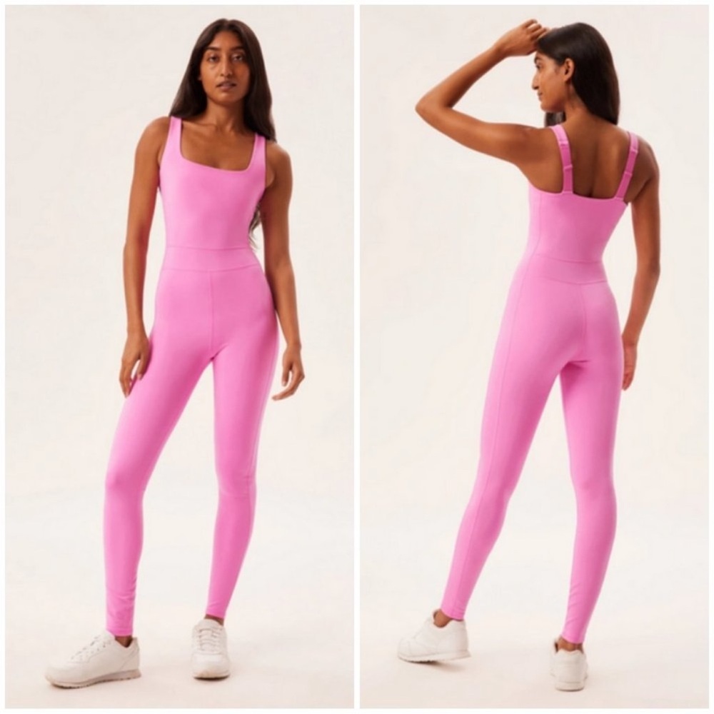 GIRLFRIEND COLLECTIVE Luxe Paneled Unitard ~ Bubblegum Pink S 💕